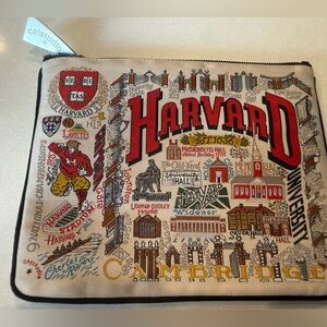 Cat Studio Cream and Red Embroidered Pouch